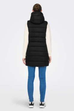 JDY Coletes-Colete Comprido Acolchoado Com Capuz