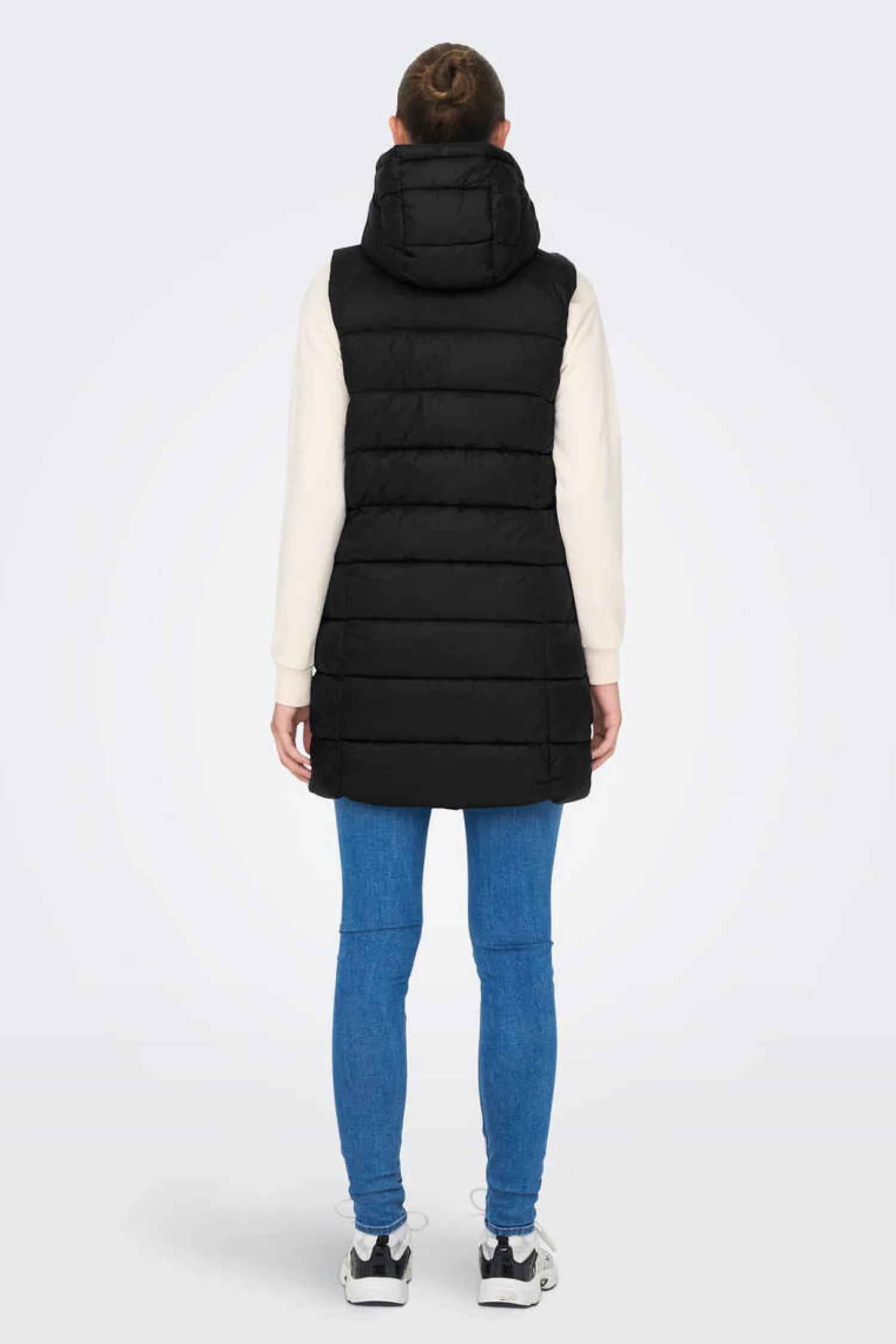 JDY Coletes-Colete Comprido Acolchoado Com Capuz