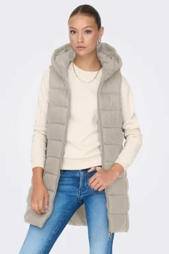 JDY Coletes-Colete Comprido Acolchoado Com Capuz