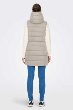 JDY Coletes-Colete Comprido Acolchoado Com Capuz