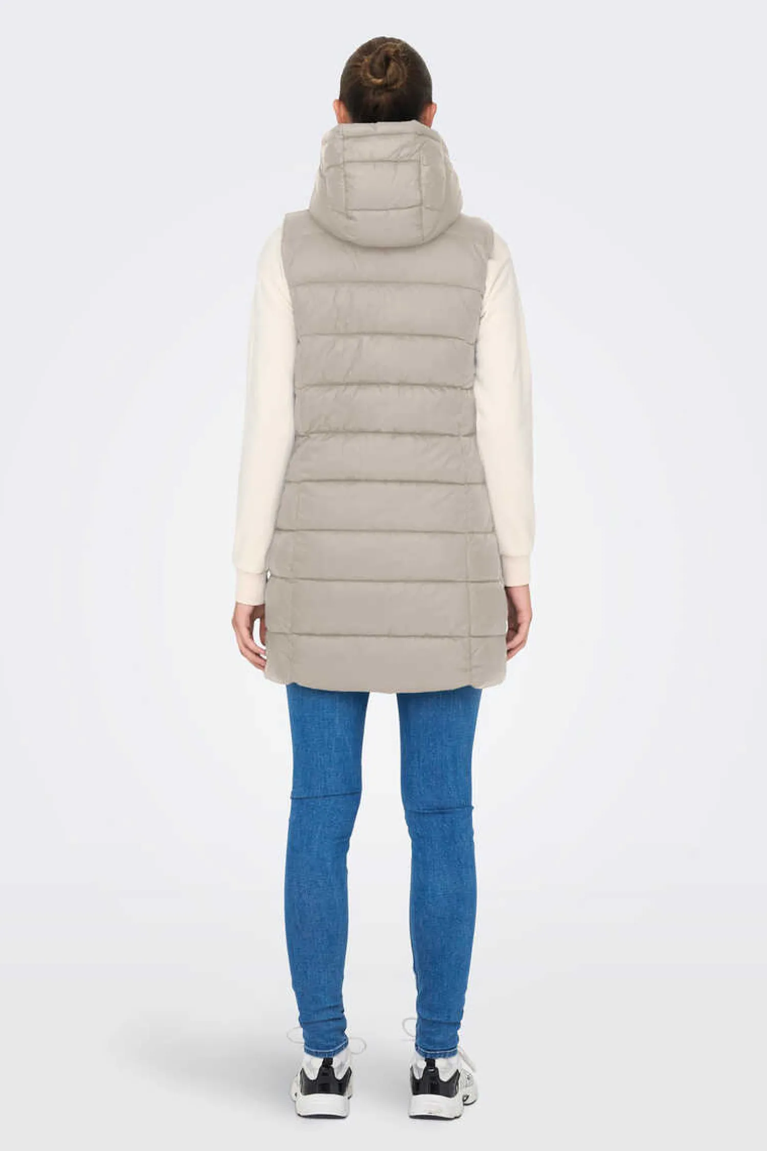 JDY Coletes-Colete Comprido Acolchoado Com Capuz