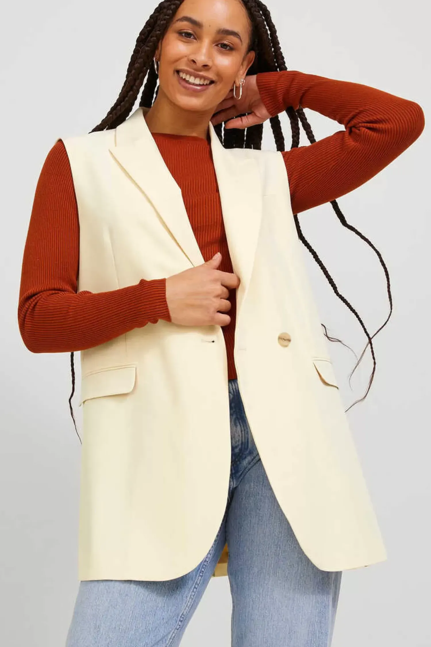 Jack & Jones Coletes-Colete Comprido Tecido Tayloring