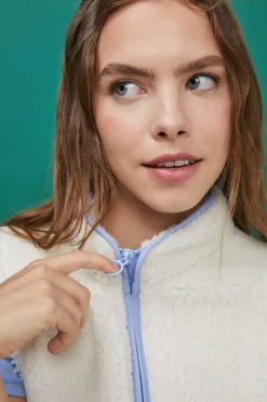 HI&BYE Sweatshirts-Colete Curto Borrego Cru