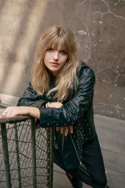 Slowlove Blusoes E Casacos-Colete De Pele Com Tachas