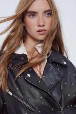 Slowlove Blusoes E Casacos-Colete De Pele Com Tachas