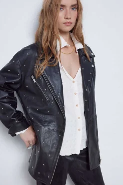 Slowlove Blusoes E Casacos-Colete De Pele Com Tachas