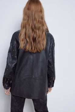 Slowlove Blusoes E Casacos-Colete De Pele Com Tachas