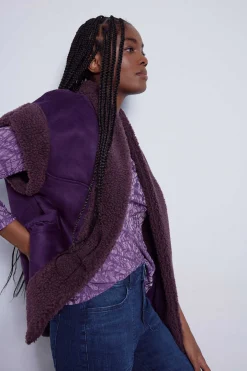 Slowlove Coletes-Colete Dupla Face Efeito Pelo