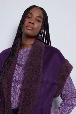 Slowlove Coletes-Colete Dupla Face Efeito Pelo