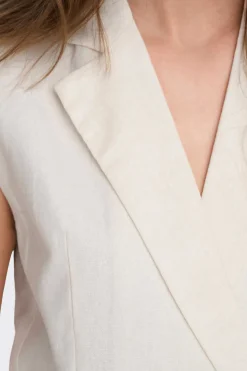 Only Coletes-Colete Duplo Botao Linho E Viscose