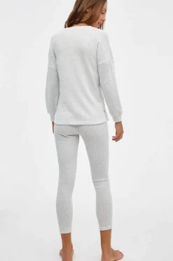 Inside Pijamas-Conjunto Pijama Tecido Canelado Mulher