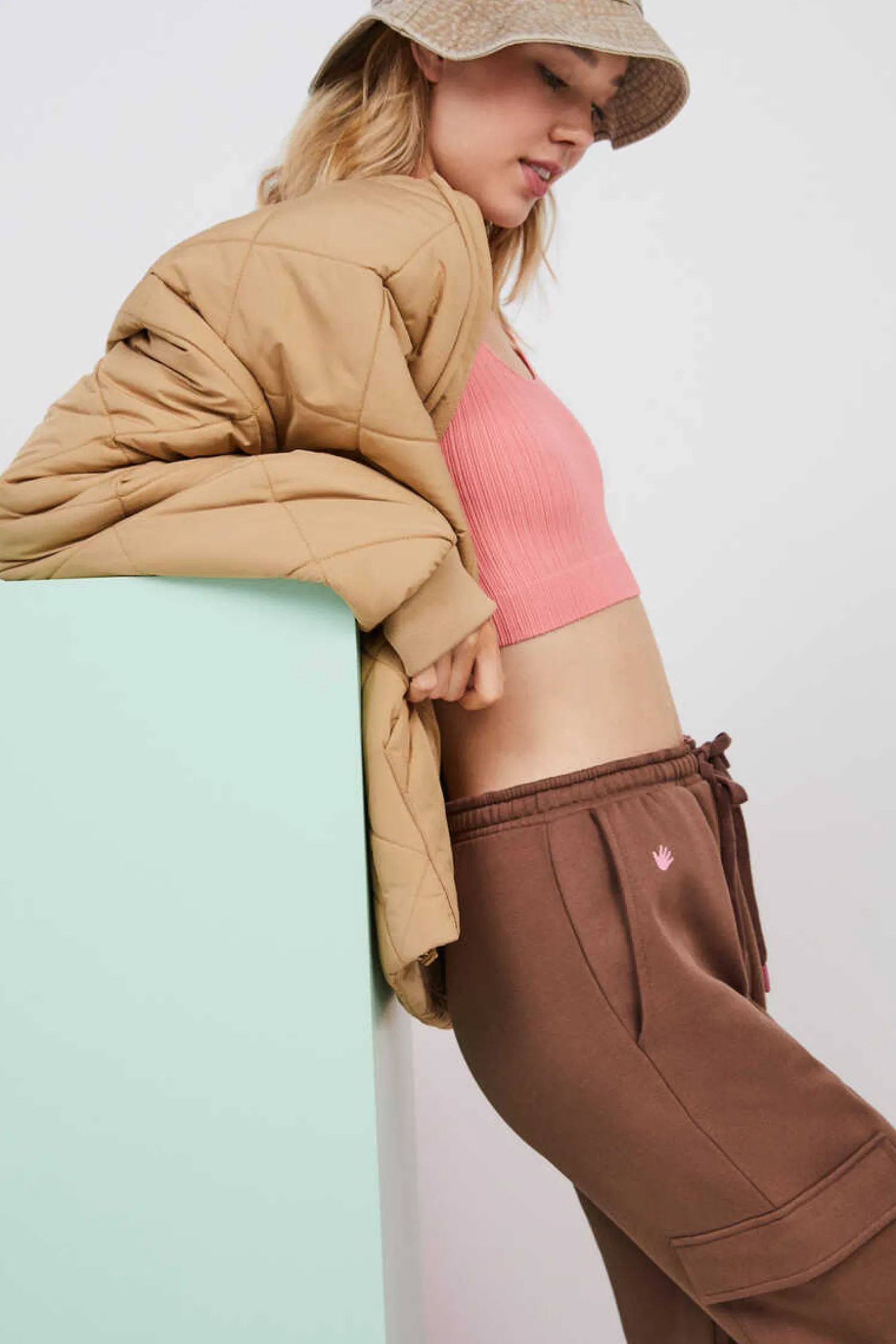 HI&BYE T-Shirts E Tops-Crop Top Alcas Duplas Sem Costura Cor De Laranja