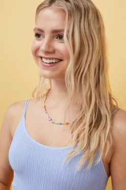 HI&BYE T-Shirts E Tops-Crop Top Alcas Duplas Sem Costuras Escuro