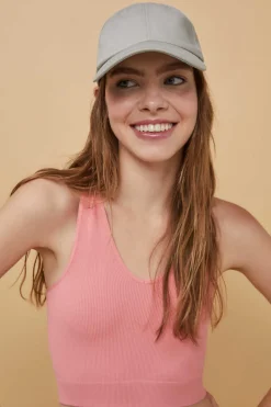 HI&BYE T-Shirts E Tops-Crop Top Decote V Sem Costuras Vermelho-Escuro