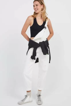 HI&BYE T-Shirts E Tops-Crop Top Decote V Sem Costuras Branco