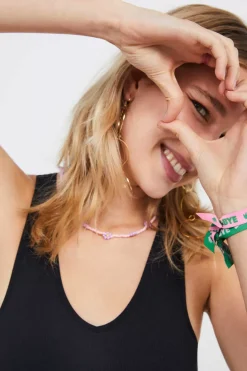 HI&BYE T-Shirts E Tops-Crop Top Decote V Sem Costuras Branco