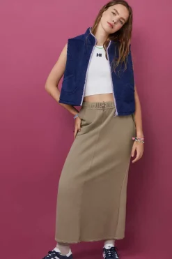 HI&BYE T-Shirts E Tops-Crop Top Halter Sem Costuras Cinzento