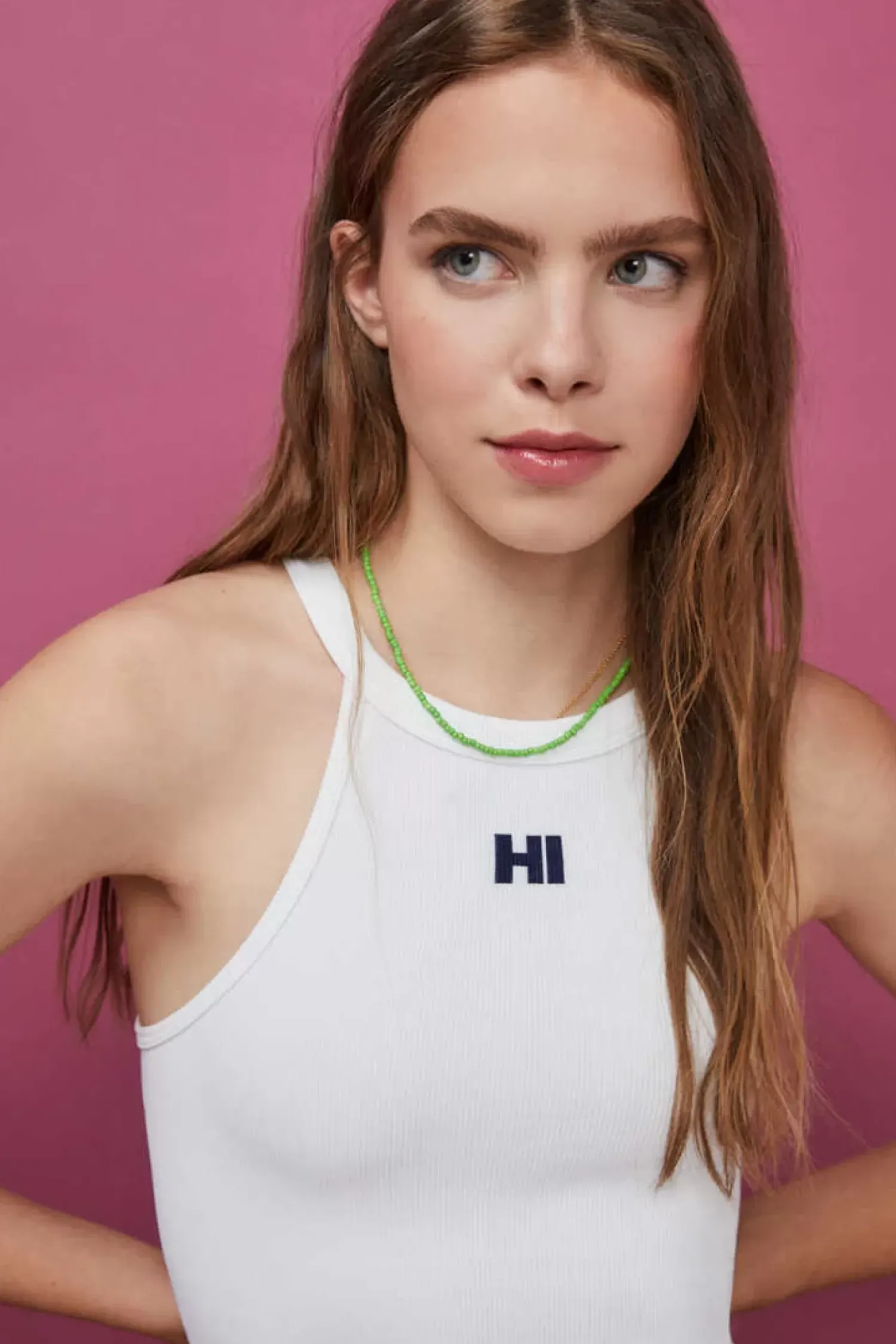 HI&BYE T-Shirts E Tops-Crop Top Halter Sem Costuras Cinzento