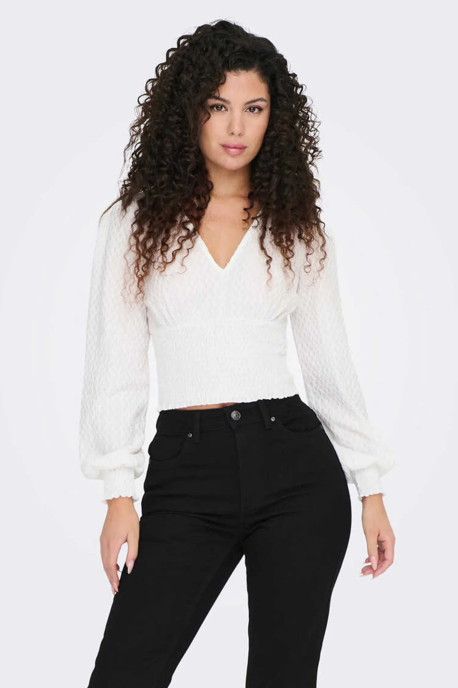 Only T-Shirts-Crop Top Manga Comprida