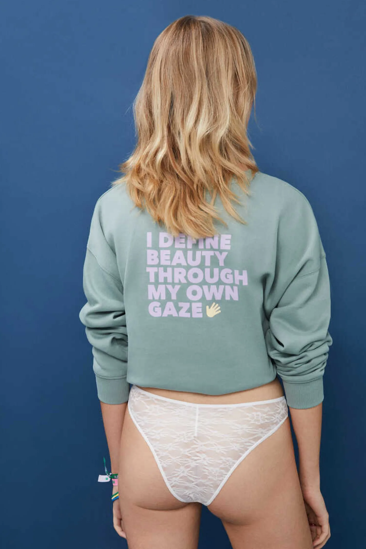 HI&BYE Roupa Interior-Cuequinha Brasileira Renda Franzida Branca