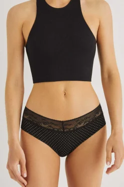 Women'secret Calcinhas-Cuequinha Larga Algodao Renda Preta
