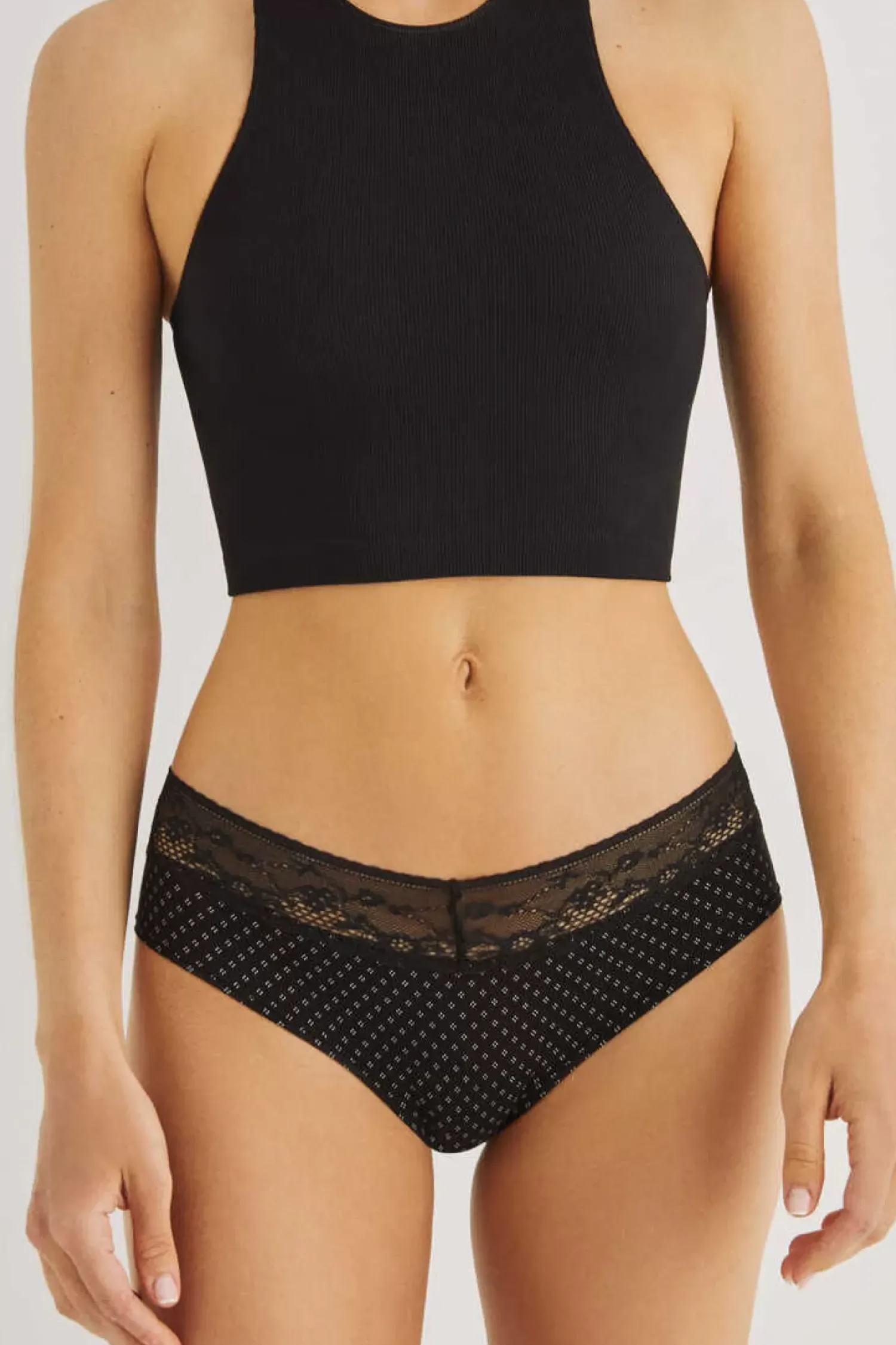 Women'secret Calcinhas-Cuequinha Larga Algodao Renda Preta