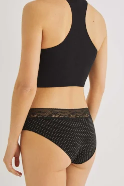 Women'secret Calcinhas-Cuequinha Larga Algodao Renda Preta