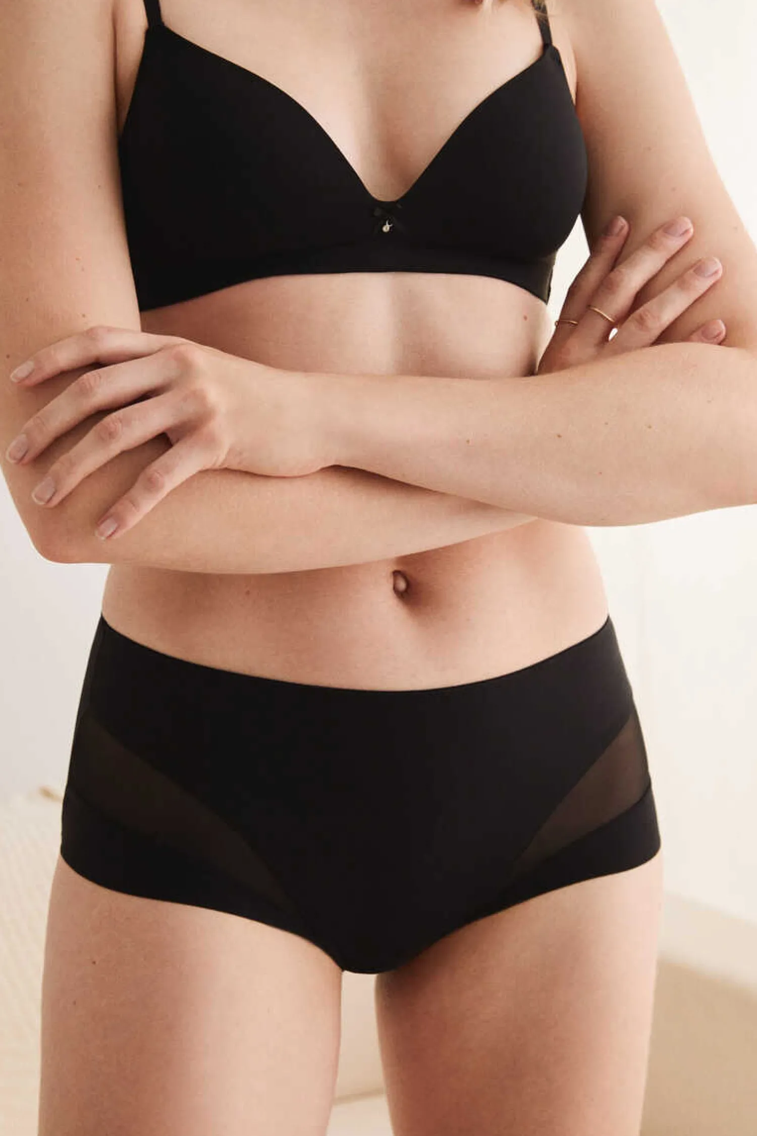 Women'secret Calcinhas-Cuequinha Semi Modeladora Alta Preta