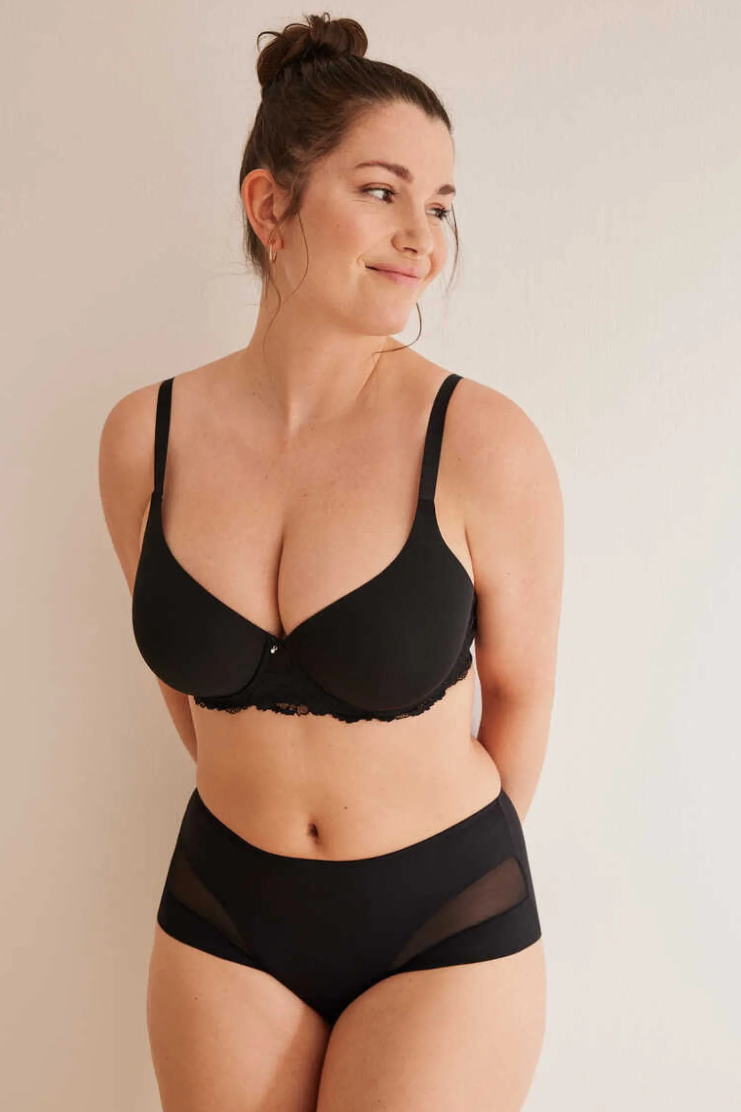 Women'secret Calcinhas-Cuequinha Semi Modeladora Alta Preta