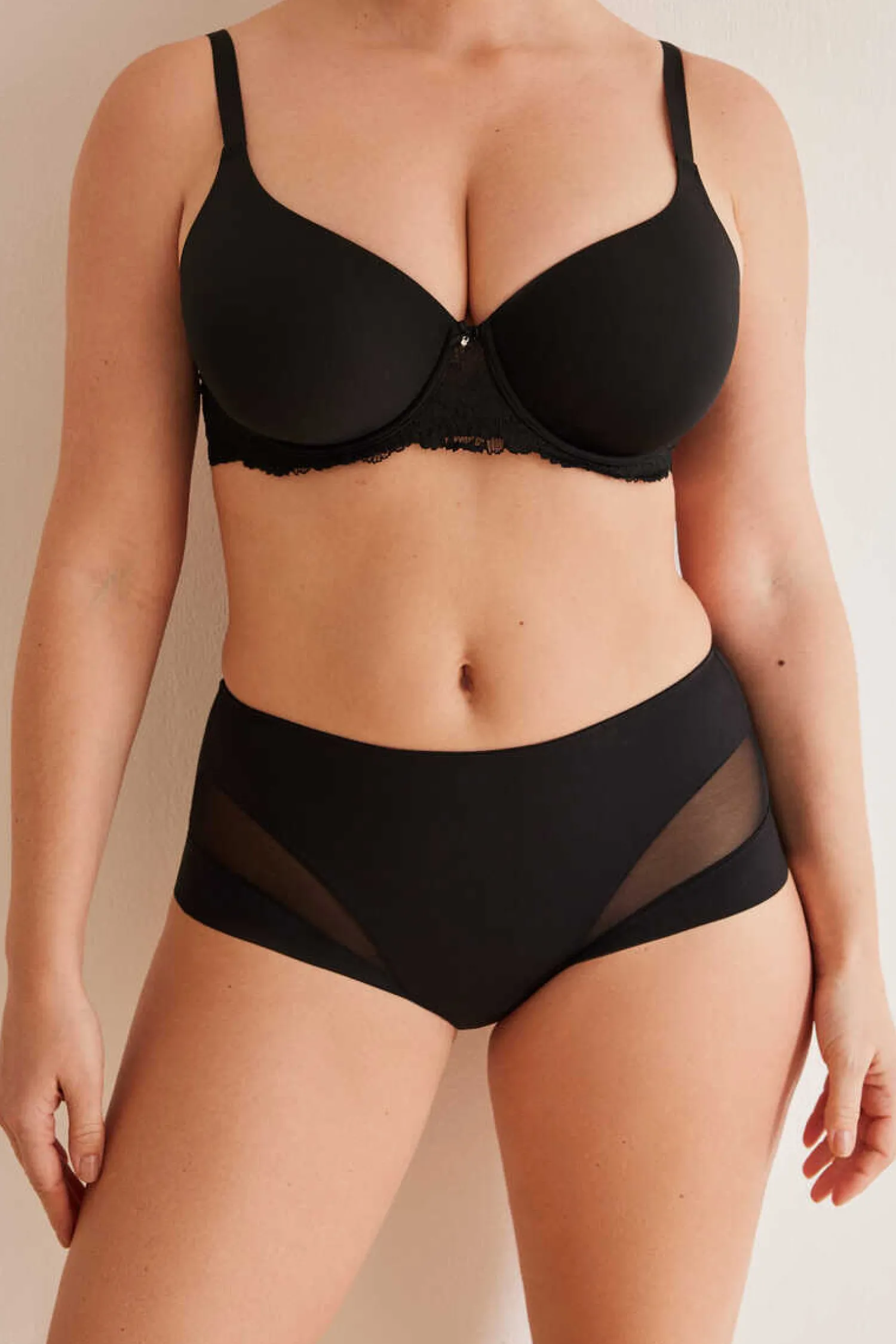 Women'secret Calcinhas-Cuequinha Semi Modeladora Alta Preta