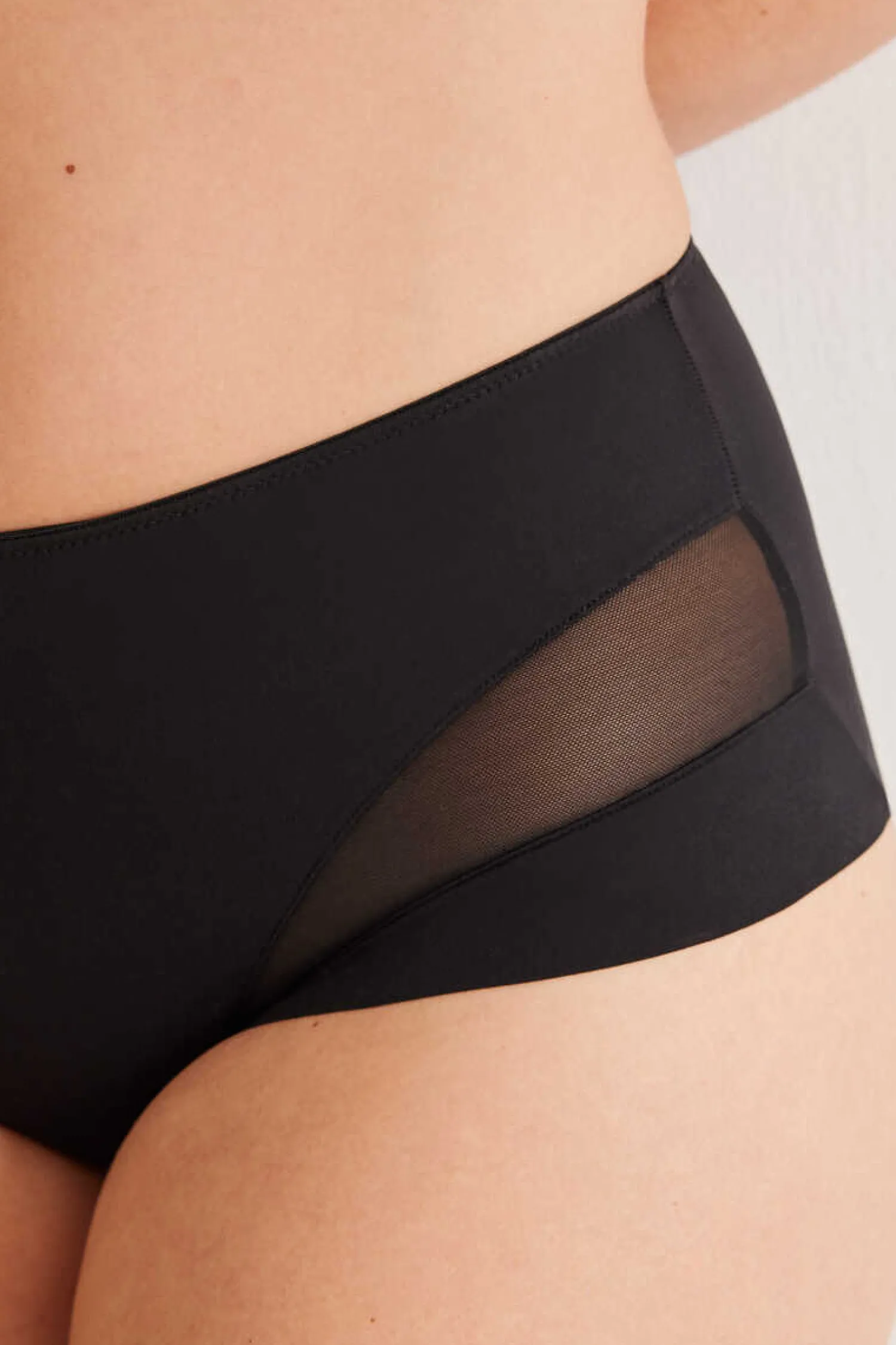 Women'secret Calcinhas-Cuequinha Semi Modeladora Alta Preta