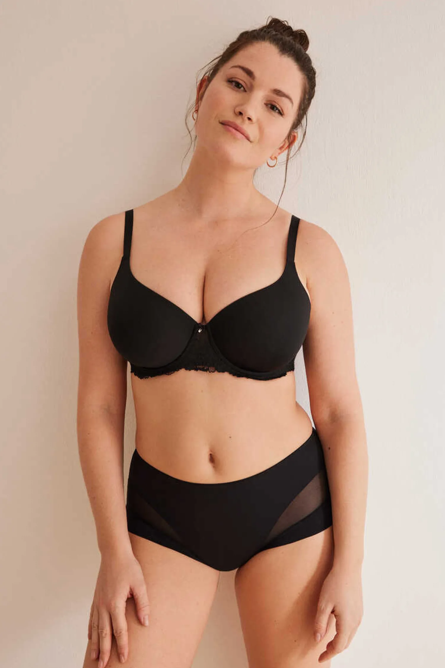 Women'secret Calcinhas-Cuequinha Semi Modeladora Alta Preta