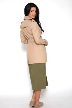 Brave Soul Sobretudos E Parkas-Gabardina Abotoada Com Cinto