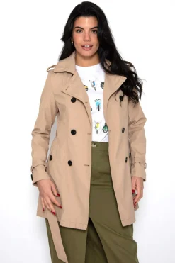 Brave Soul Sobretudos E Parkas-Gabardina Abotoada Com Cinto