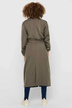 Only Sobretudos E Parkas-Gabardina Comprida Fluida