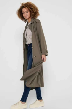 Only Sobretudos E Parkas-Gabardina Comprida Fluida