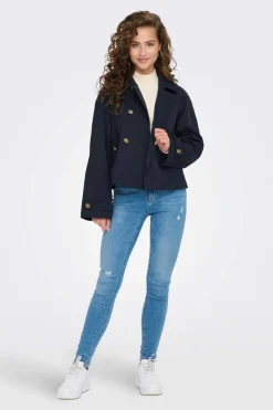 Only Sobretudos E Parkas-Gabardina Curta Algodao