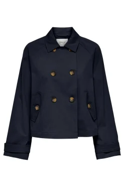 Only Sobretudos E Parkas-Gabardina Curta Algodao