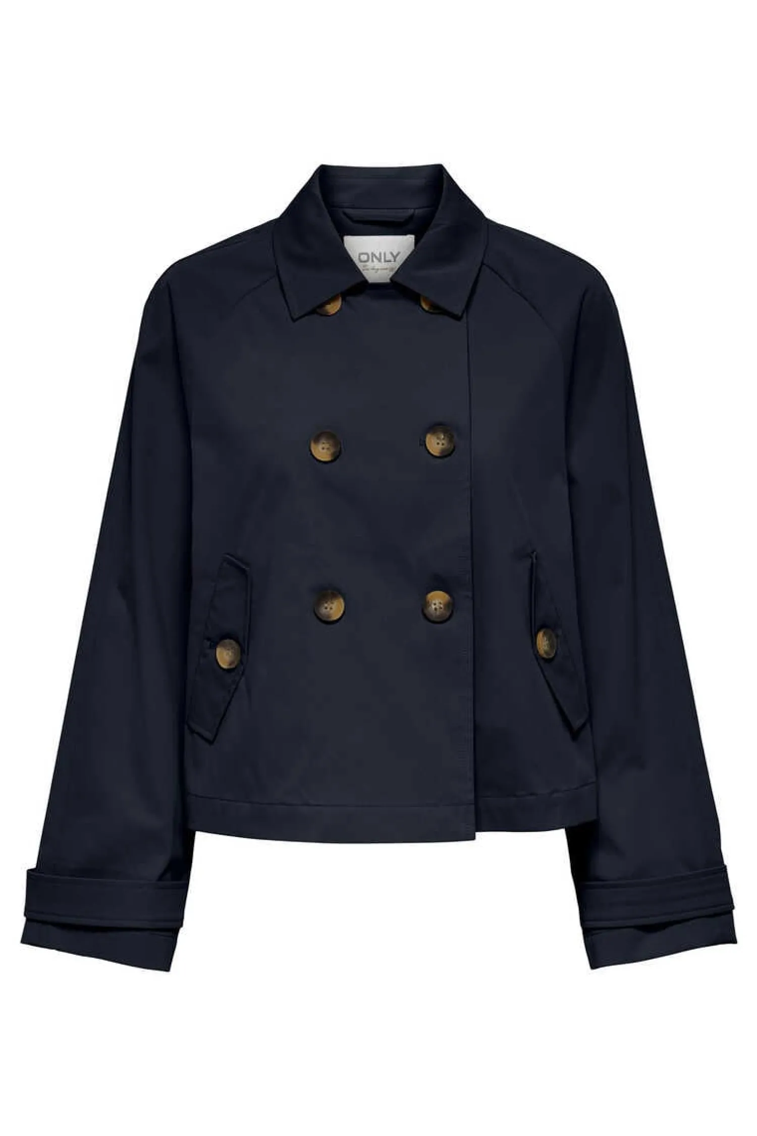 Only Sobretudos E Parkas-Gabardina Curta Algodao