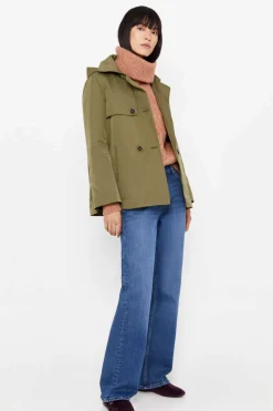 Cortefiel Sobretudos E Parkas-Gabardina Curta Com Veu