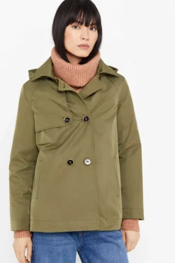 Cortefiel Sobretudos E Parkas-Gabardina Curta Com Veu