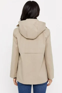 Cortefiel Sobretudos E Parkas-Gabardina Curta Com Veu