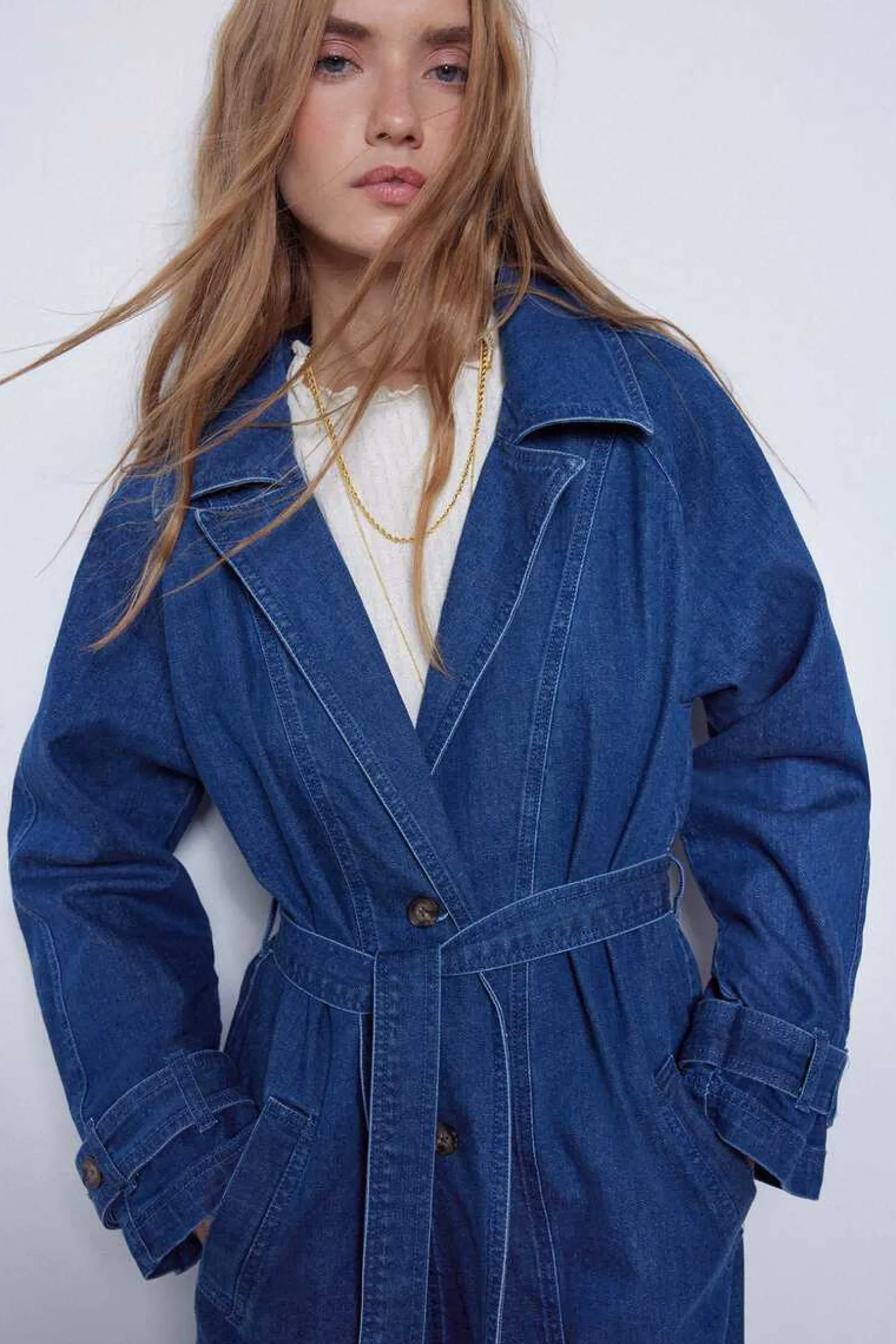 Slowlove Sobretudos E Parkas-Gabardine De Ganga