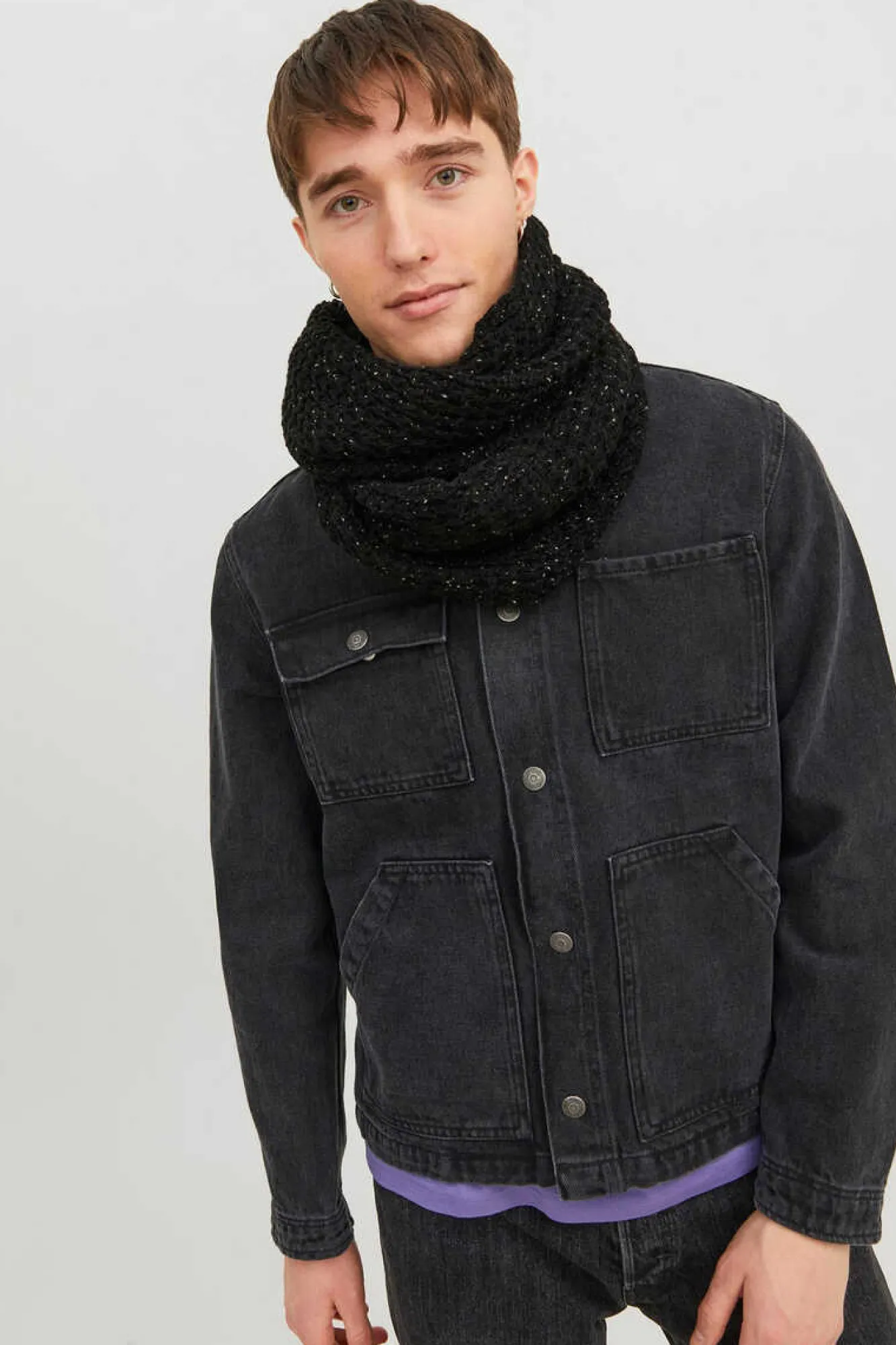 Jack & Jones Gola De Malha Preto