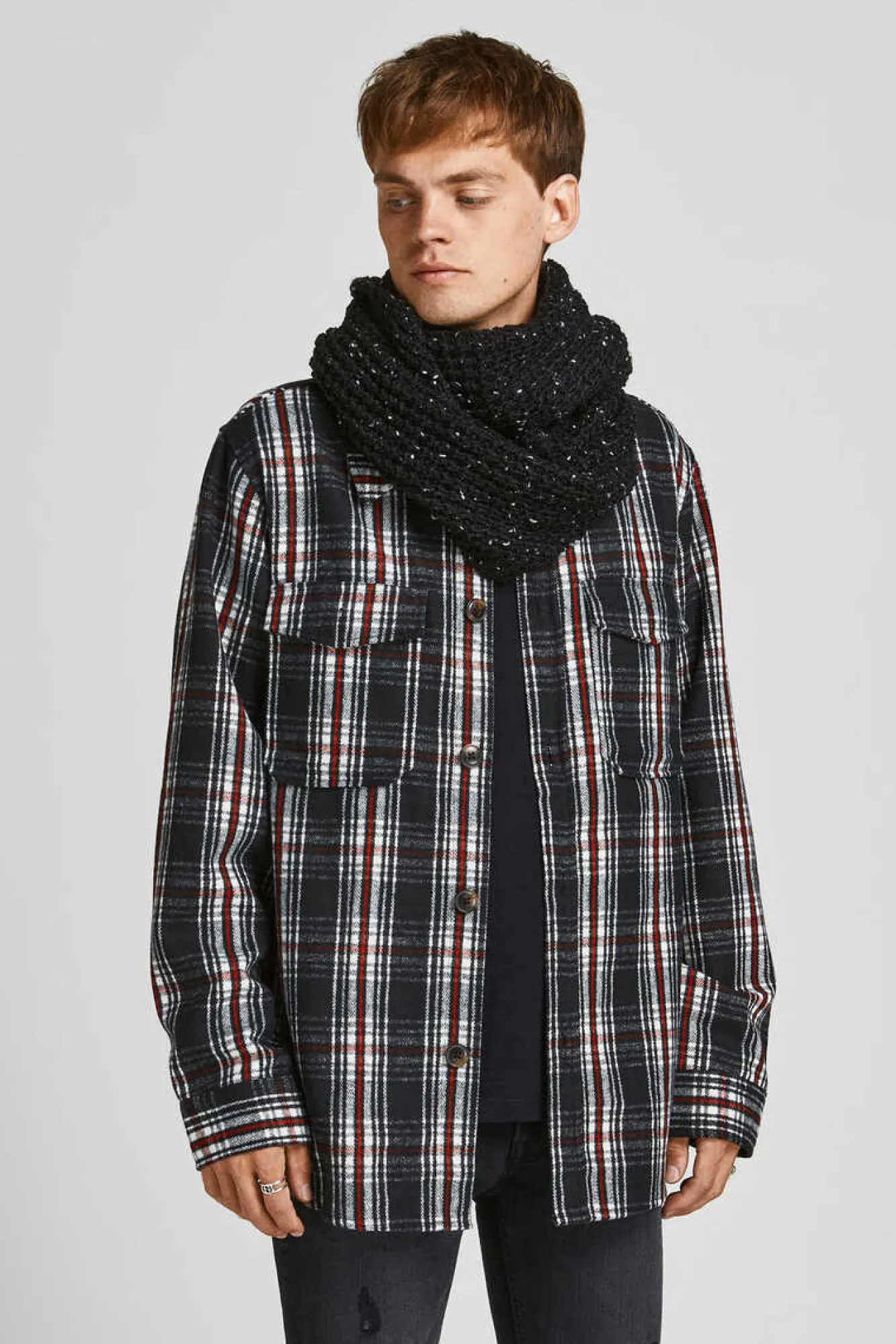 Jack & Jones Gola De Malha Preto