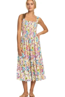 Roxy Vestidos E Macacoes-Honeymoon Avenue Printed - Vestido De Comprimento Medio Para Mulher