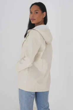 Brave Soul Sobretudos E Parkas-Impermeavel Engomado Com Capuz