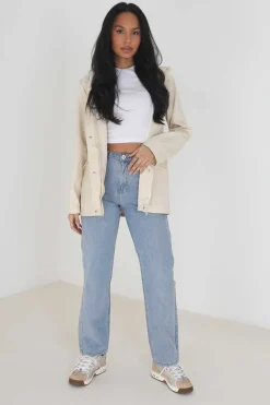 Brave Soul Sobretudos E Parkas-Impermeavel Engomado Com Capuz