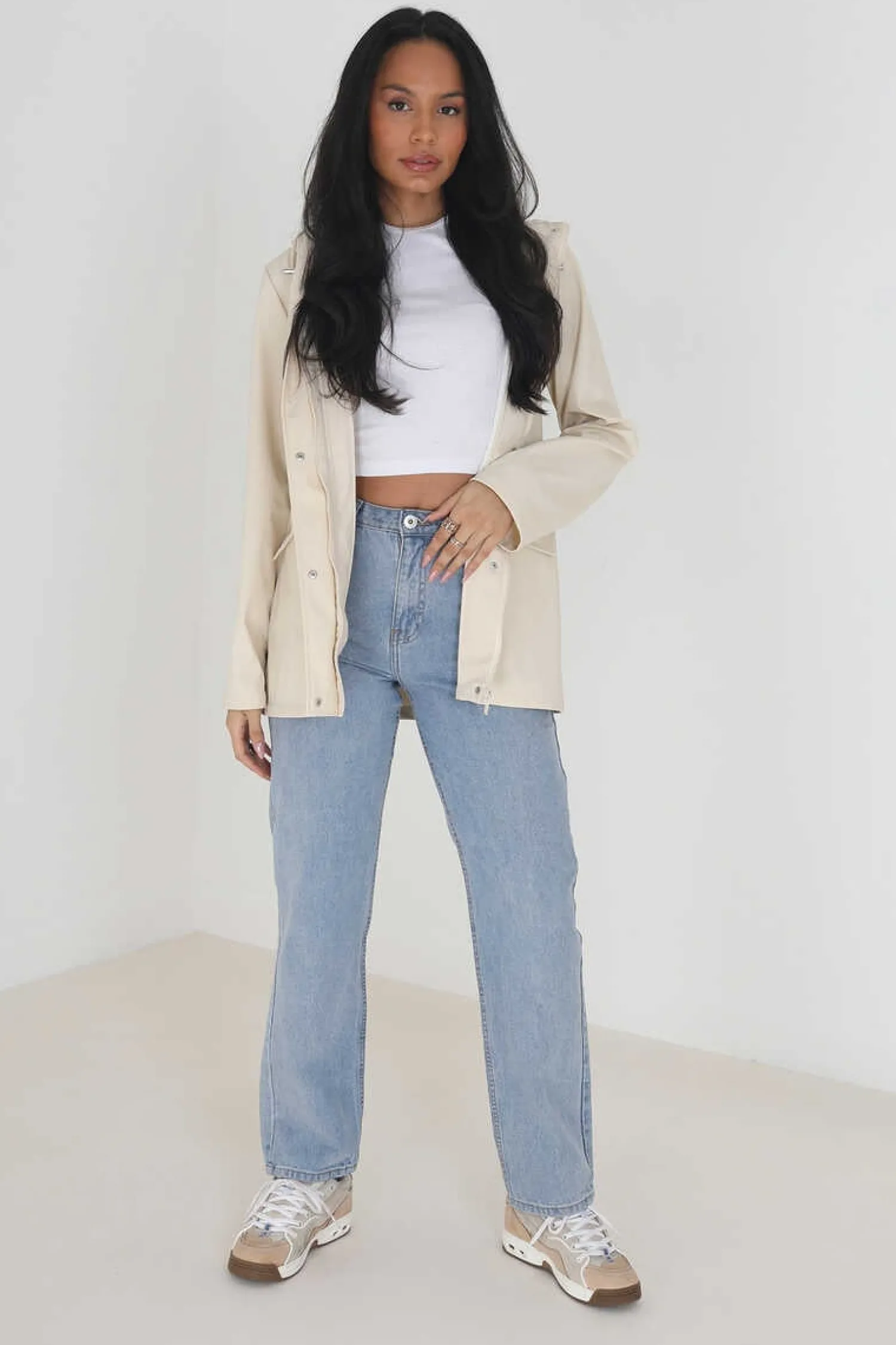 Brave Soul Sobretudos E Parkas-Impermeavel Engomado Com Capuz