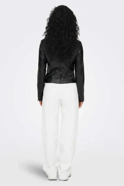 Only Blusoes E Casacos-Jaqueta De Couro Sintetico